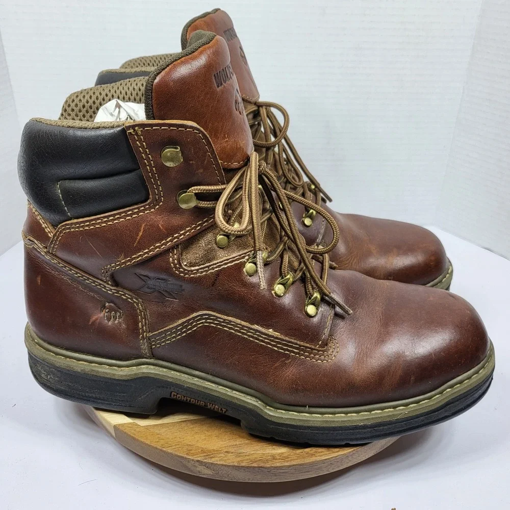 Wolverine Raider MultiShox Contour Welt Work Boot Men 12 EW Brown Leather W02421